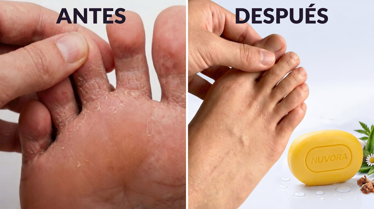 Antes y después del uso del Jabón Vegetal Botánico Nuvora